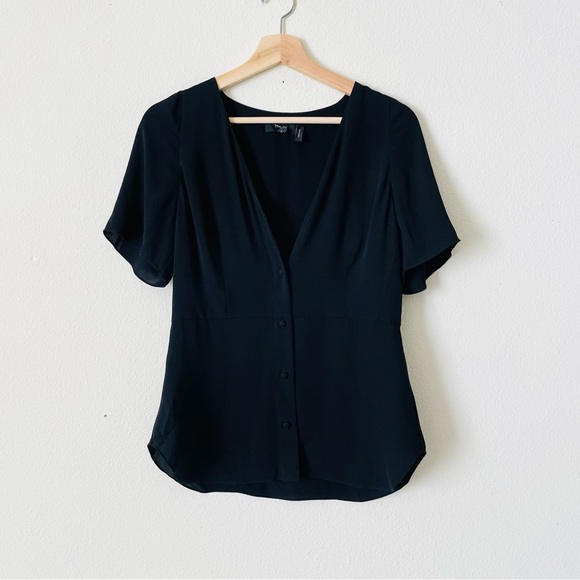 Theory SMALL 100% silk Vest Shirt in black - Picture 1 of 6